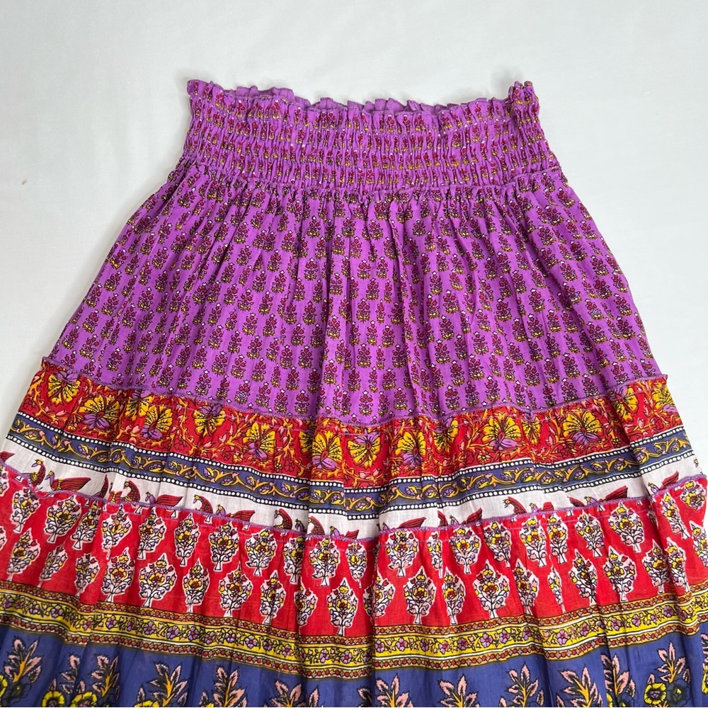 Jasmine 100% Cotton Womens Maxi Skirt Multicolor Size Small - Picture 2 of 4